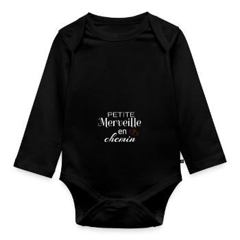 Petite Merveille En Chemin - Body Bébé bio manches longues - noir - Devant