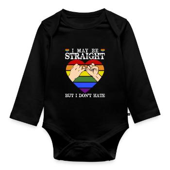 LGBTQ Rainbow Heart - Organic Longsleeve Baby Bodysuit - black - Front