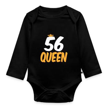 56e anniversaire 56 ans 56 ans - Body Bébé bio manches longues - noir - Devant