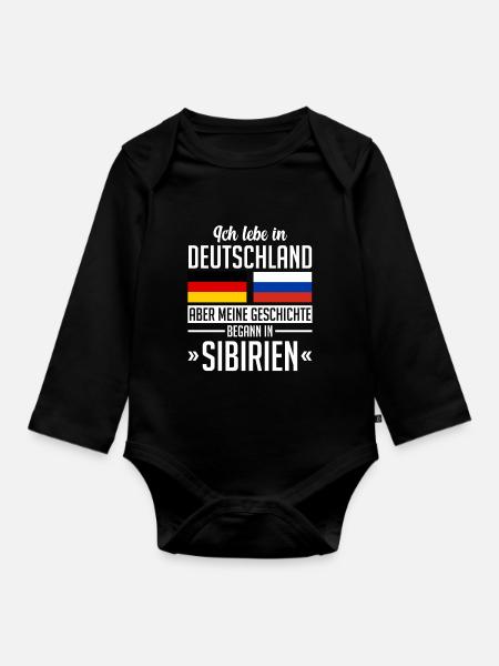 Sibire Deutschland Sibirien Sibirisches - Baby Bio-Langarm-Body - Schwarz