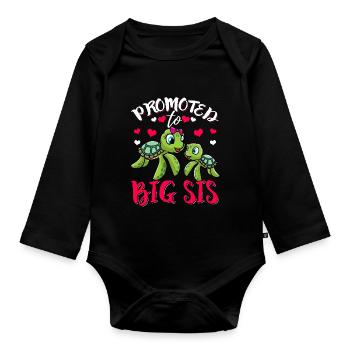Je vais avoir une grande soeur de la grossesse cadeau - Body Bébé bio manches longues - noir - Devant