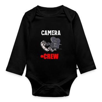 Cinéaste cinéaste Réalisateur Camera Crew - Body Bébé bio manches longues - noir - Devant