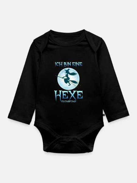 Ich Bin eine Hexe ich darf Das - Baby Bio-Langarm-Body - Schwarz