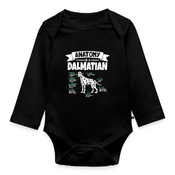Anatomie von einem Dalmatiner - Baby Bio-Langarm-Body - Schwarz - Vorne