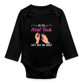 Je suis le Nail Tech ils vous ont parlé de Nail Studio - Body Bébé bio manches longues - noir - Devant
