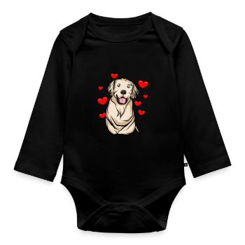 Golden Retriever | Golden Retriever - Body Bébé bio manches longues - noir - Devant