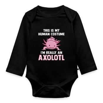 Axolotl - Body Bébé bio manches longues - noir - Devant