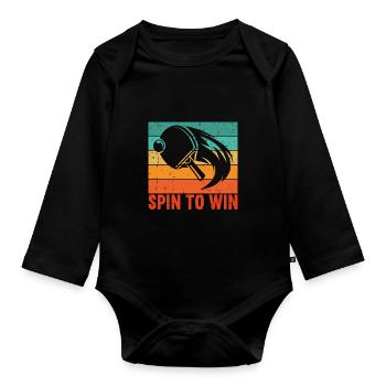 Table Tennis Spin to Win Player Player - Organic Longsleeve Baby Bodysuit - black - Front