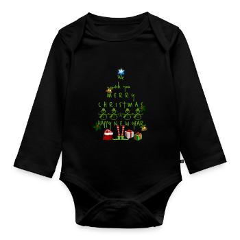Noël Noël Noël Noël - Body Bébé bio manches longues - noir - Devant