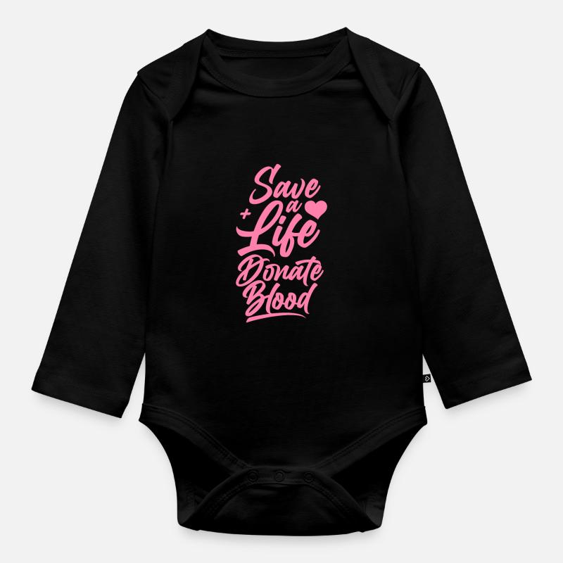 Blutspenden Blut Spenden Blutspende Blutspender - Baby Bio-Langarm-Body - Schwarz
