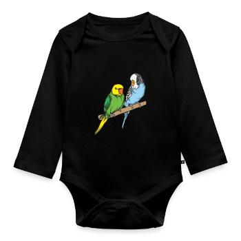 Perruche - Body Bébé bio manches longues - noir - Devant