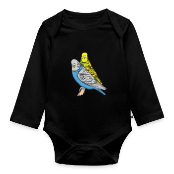 Perruche - Body Bébé bio manches longues - noir - Devant