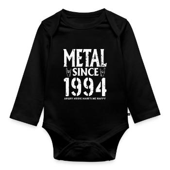Metal Geschenk Geburstag Millésime 1994 - Body Bébé bio manches longues - noir - Devant