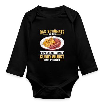 Currywurst - Baby Bio-Langarm-Body - Schwarz - Vorne