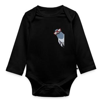 Taube Taubenzucht Taubenzüchter - Baby Bio-Langarm-Body - Schwarz - Vorne