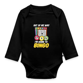 Bingo Cards Out of my way im going to Bingo - Baby Bio-Langarm-Body - Schwarz - Vorne
