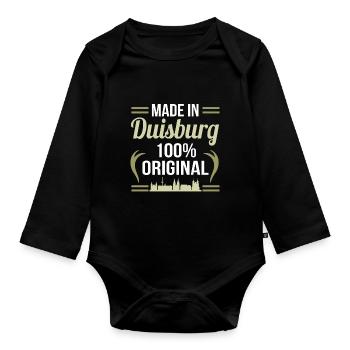 Duisburg - Organic Longsleeve Baby Bodysuit - black - Front