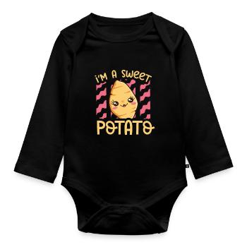 Potato Kartoffel - Baby Bio-Langarm-Body - Schwarz - Vorne