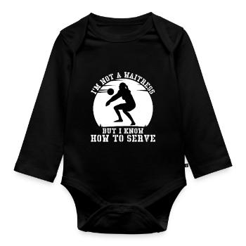 Volleyball Libera Position Spieler - Baby Bio-Langarm-Body - Schwarz - Vorne