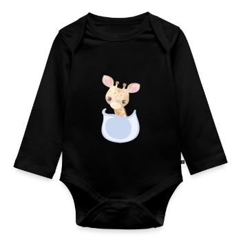 Marsupium Bébé Girafe - Body Bébé bio manches longues - noir - Devant