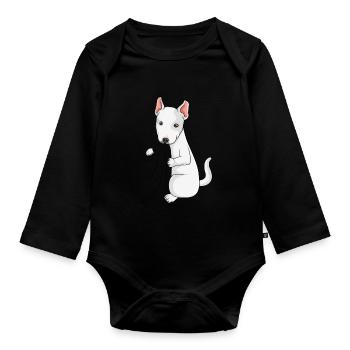 Bull Terrier Lovers Dogs Dear Bull Terrier - Organic Longsleeve Baby Bodysuit - black - Front