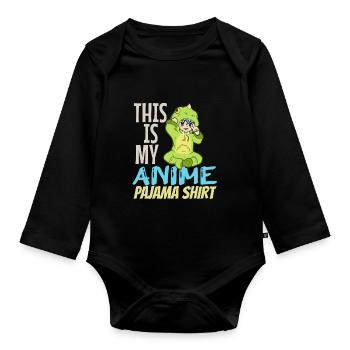 Anime - Baby Bio-Langarm-Body - Schwarz - Vorne