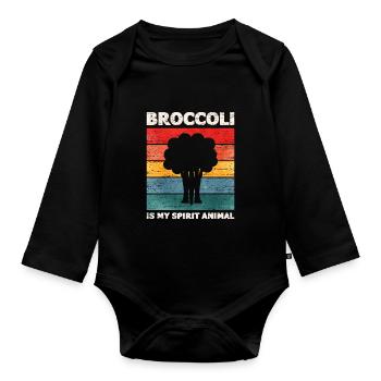 Brocolis - Body Bébé bio manches longues - noir - Devant