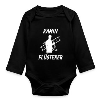 Fireplace Whisperer Chimney Sweep chimney sweep - Organic Longsleeve Baby Bodysuit - black - Front