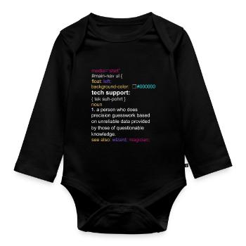 Tech support html coding gift coder - Body Bébé bio manches longues - noir - Devant