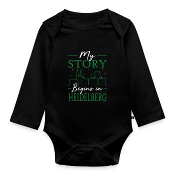 Heidelberg - Organic Longsleeve Baby Bodysuit - black - Front