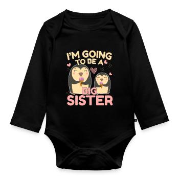 Ich Werde Große Schwester Big Sist - Baby Bio-Langarm-Body - Schwarz - Vorne