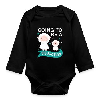 I'm going to be big brother soon - Organic Longsleeve Baby Bodysuit - black - Front