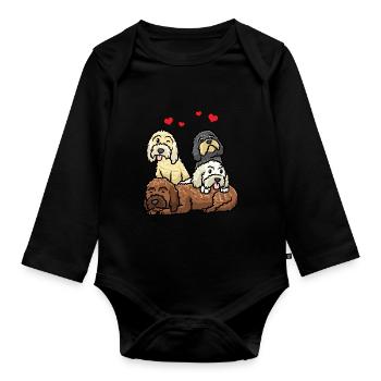 Cockapoo Chien Cockerpoo - Body Bébé bio manches longues - noir - Devant