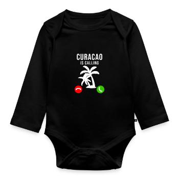 Curaçao - Body Bébé bio manches longues - noir - Devant