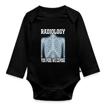 Radiologist X-ray technician X-ray image doctor - Organic Longsleeve Baby Bodysuit - black - Front