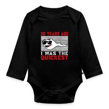 Vor 60 Jahren war ich der Schnellste 60.Geb - Baby Bio-Langarm-Body - Schwarz - Vorne