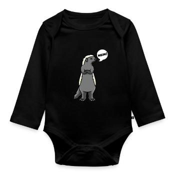 Sturer Honigdachs Ratel - Baby Bio-Langarm-Body - Schwarz - Vorne
