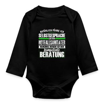 Notfallsanitäter Selbstgespräche - Baby Bio-Langarm-Body - Schwarz - Vorne