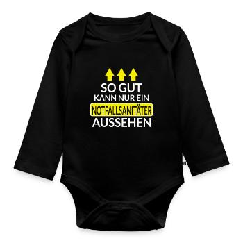 So Gut Kann Nur Ein Notfallsanitäter Aussehen - Baby Bio-Langarm-Body - Schwarz - Vorne