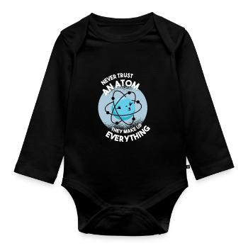 Science Atom Scientist Molecule Chemistry Biology - Organic Longsleeve Baby Bodysuit - black - Front