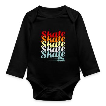 Inline skating - Organic Longsleeve Baby Bodysuit - black - Front