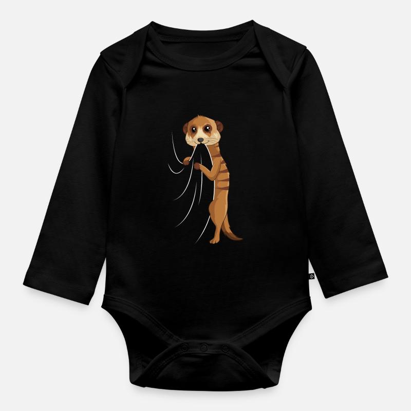 Erdmännchen Liebhaber Kinder Mädchen - Baby Bio-Langarm-Body - Schwarz