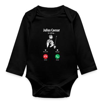 Julius Caesar Rome Italy Roman Empire - Organic Longsleeve Baby Bodysuit - black - Front