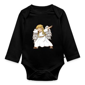 Christkind Christkind und Weihnachtsmann - Baby Bio-Langarm-Body - Schwarz - Vorne