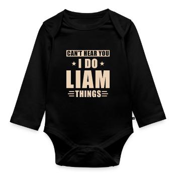 Liam things - Baby Bio-Langarm-Body - Schwarz - Vorne