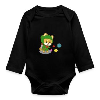 Rollenspiel RPG Roleplay Pen & Paper - Baby Bio-Langarm-Body - Schwarz - Vorne