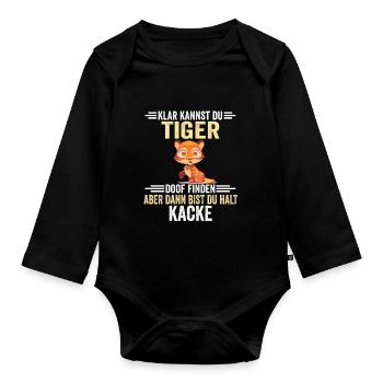 Tiger Zootier - Baby Bio-Langarm-Body - Schwarz - Vorne