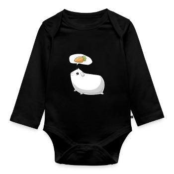 Meerschweinchen Mama Papa Lustiges - Baby Bio-Langarm-Body - Schwarz - Vorne