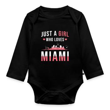 Miami - Body Bébé bio manches longues - noir - Devant
