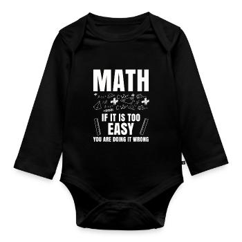 Mathematik Tshirt Professor Geometrie Algebra Pi - Baby Bio-Langarm-Body - Schwarz - Vorne